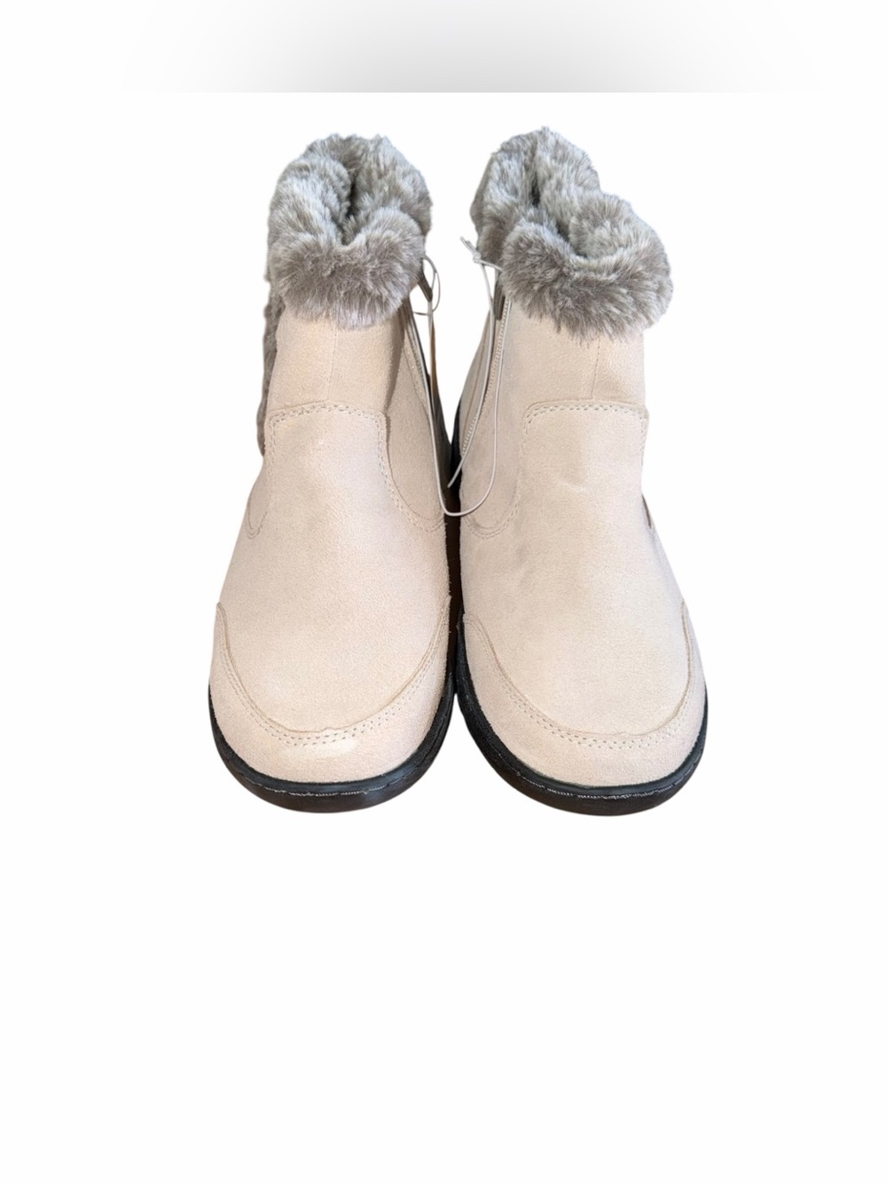 Khombu Iris Winter Snow Boots Womens 9 Cream Faux Fur Waterproof Ankle NWT - Picture 3 of 8